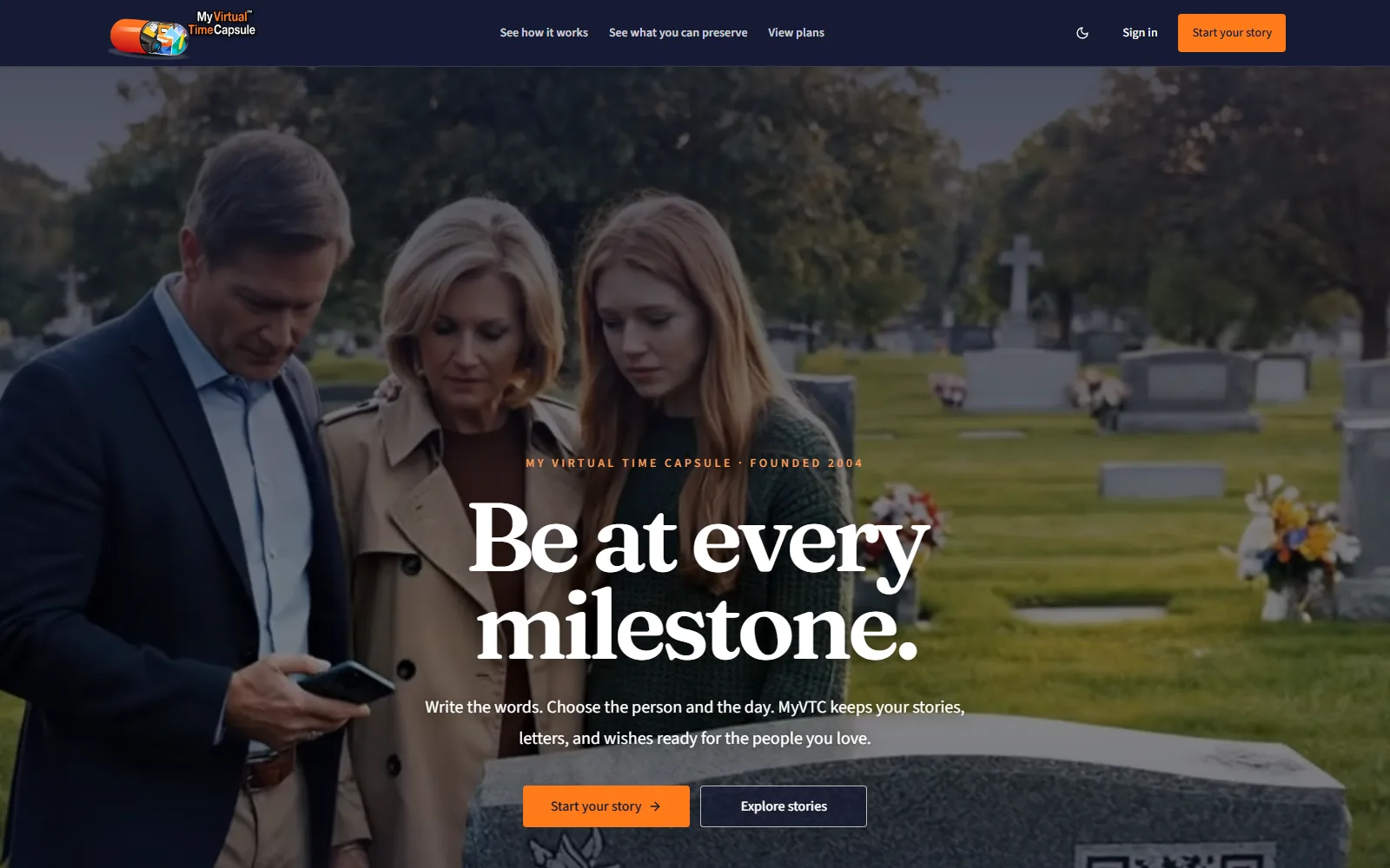 MyVTC home page — My Virtual Time Capsule